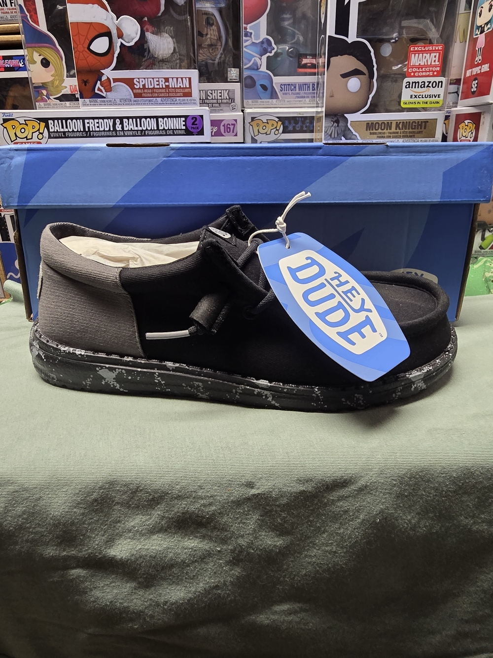 Hey Dude Kids Black & Gray Slip-On with Speckled Sole